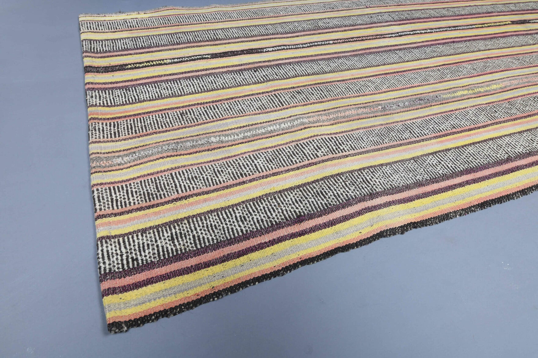 One-of-a-kind 1960s Anatolian vintage kilim rug in wool, 3'7" x 6'8"