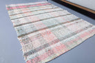 Authentic Anatolian vintage kilim rug (1960s) with striped design – one-of-a-kind at Fame Rugs