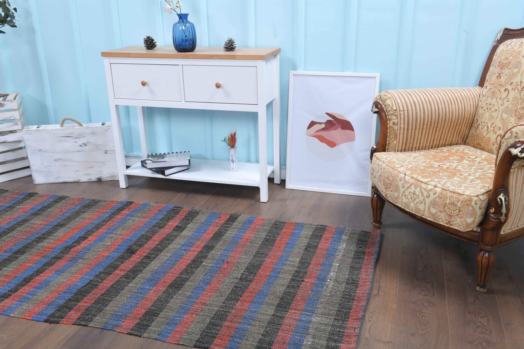 Handmade Vintage Oushak Runner Rug