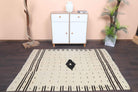 Yesimgonca kilim: 1960s handwoven flatweave Anatolian kilim with ikat motifs