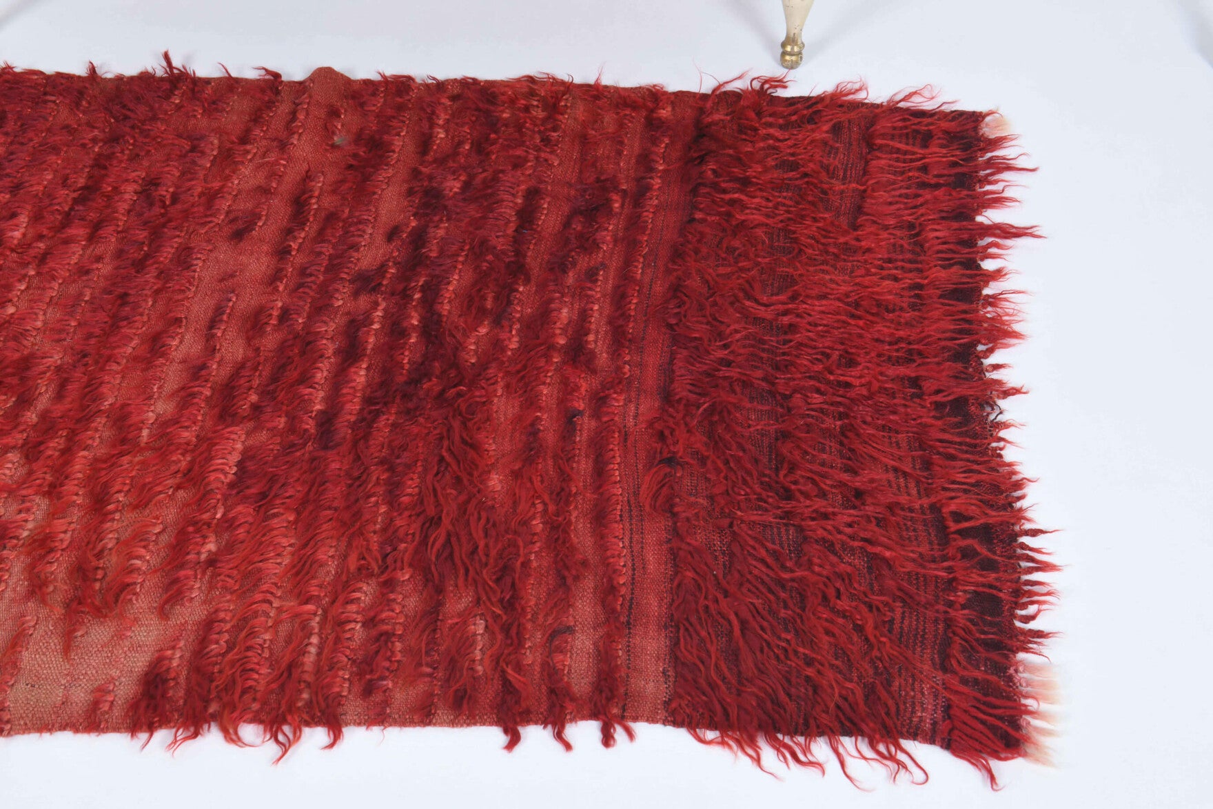 Handwoven flatweave wool kilim from Anatolia, Turkey – Overdyed Mohair Kilim Rug 3'1" x 4'9"