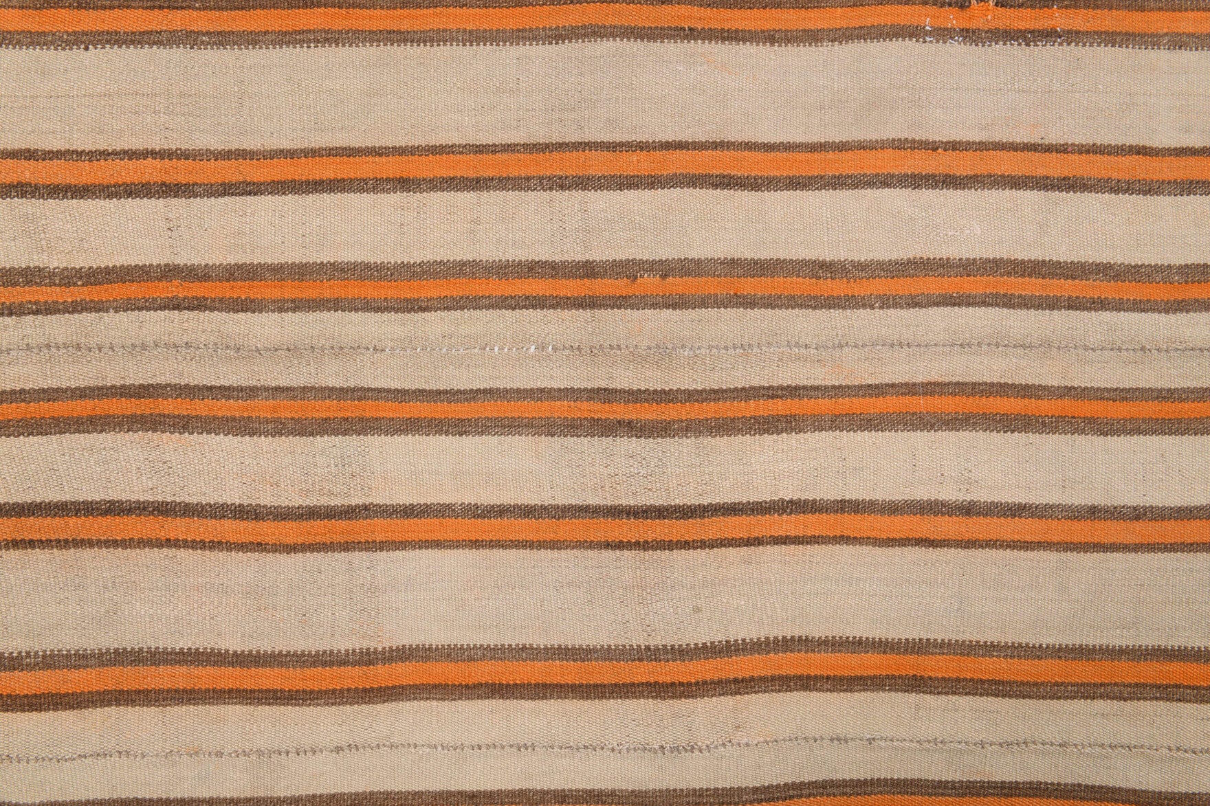 Vuslatbike kilim: 1960s handwoven flatweave Anatolian kilim with striped motifs