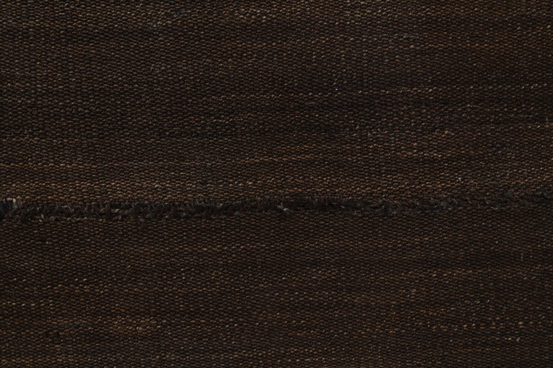 Handwoven flatweave wool kilim from Anatolia, Turkey – Handmade Vintage Brown Rug 4'3" x 7'3"