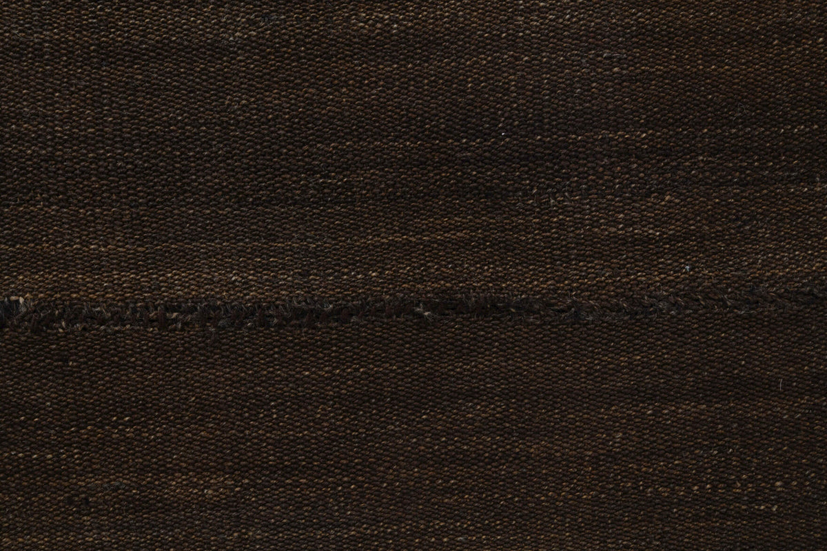 Handwoven flatweave wool kilim from Anatolia, Turkey – Handmade Vintage Brown Rug 4'3" x 7'3"