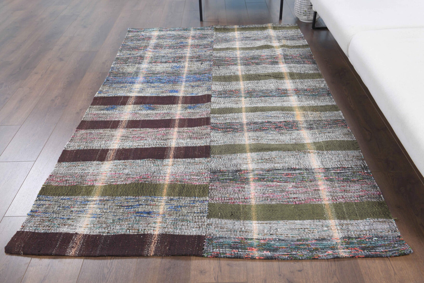 One-of-a-kind 1960s Anatolian vintage kilim rug in wool, 4'8" x 6'11"
