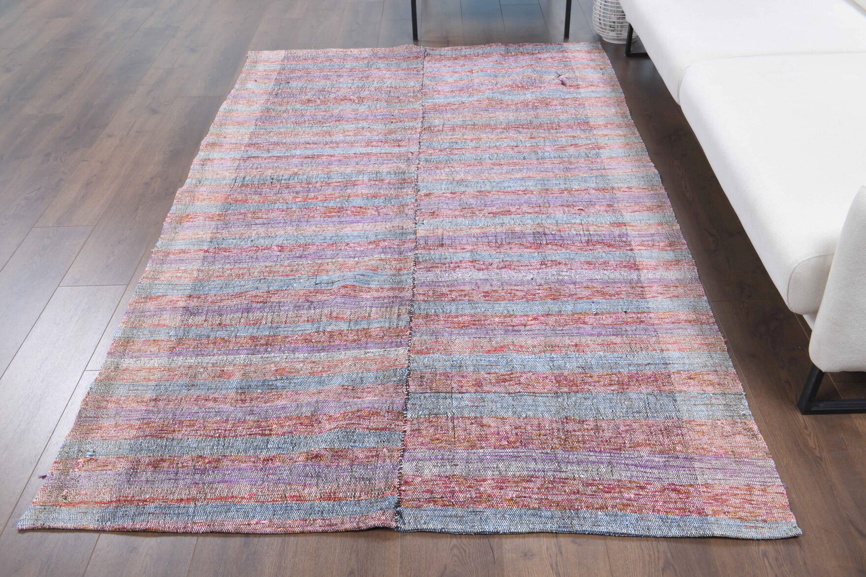 One-of-a-kind 1960s Anatolian vintage kilim rug in wool, 4'11" x 7'11"