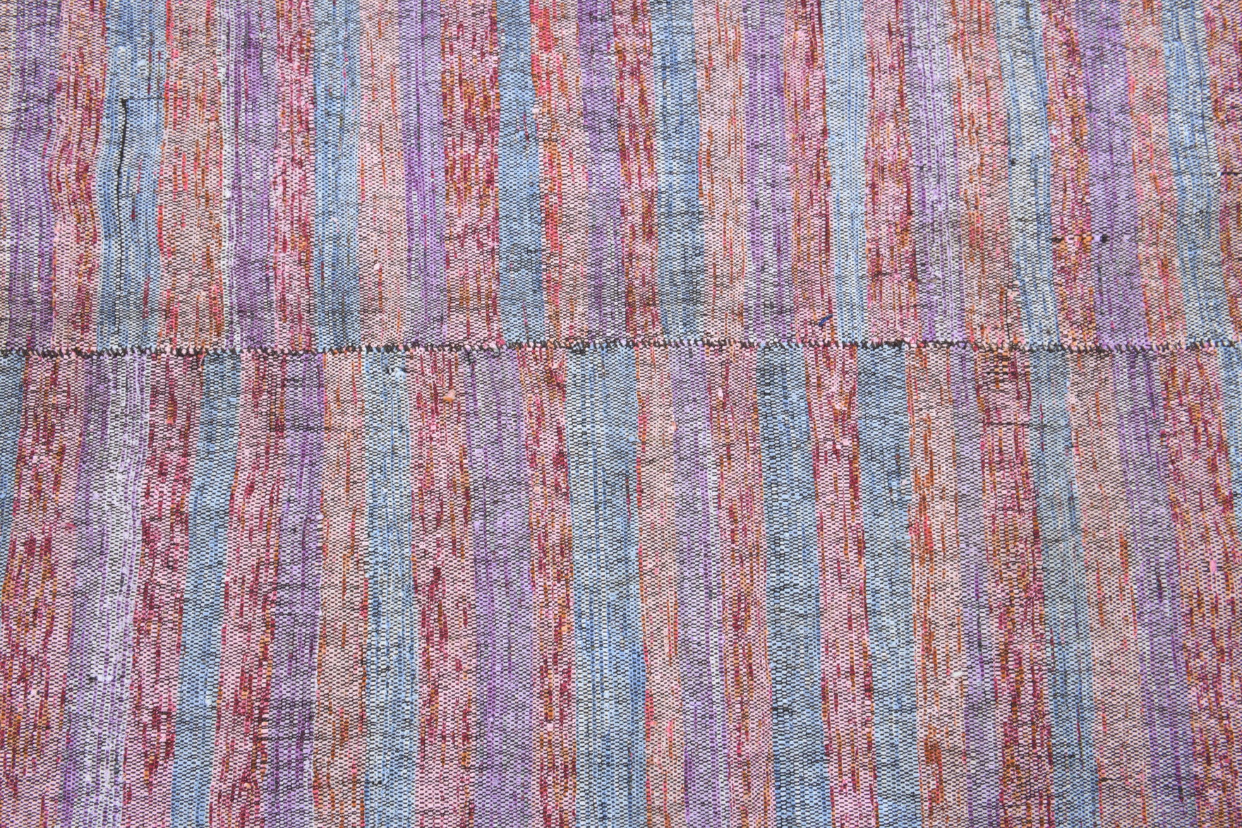 Uzumsu kilim: 1960s handwoven flatweave Anatolian kilim with striped motifs