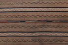 Striped Brown Handmade Vintage Rug