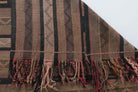 Striped Brown Handmade Vintage Rug