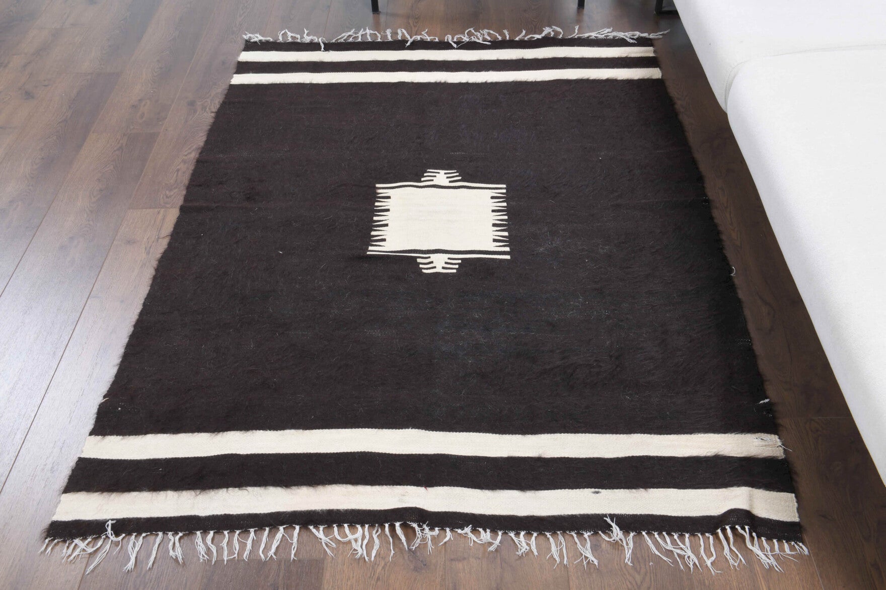 One-of-a-kind 1960s Anatolian vintage kilim rug in wool, 4' x 5'8"