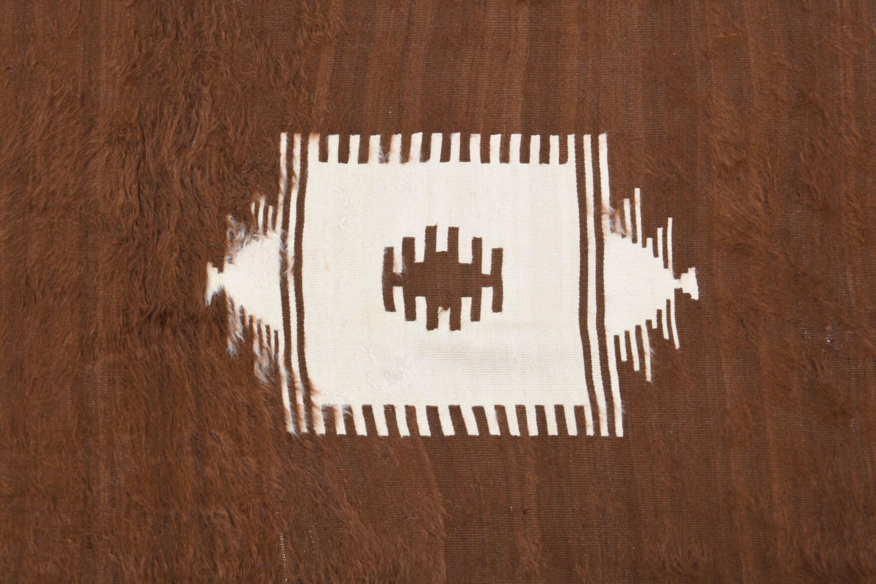 Theomira kilim: 1960s handwoven flatweave Anatolian kilim with solid motifs