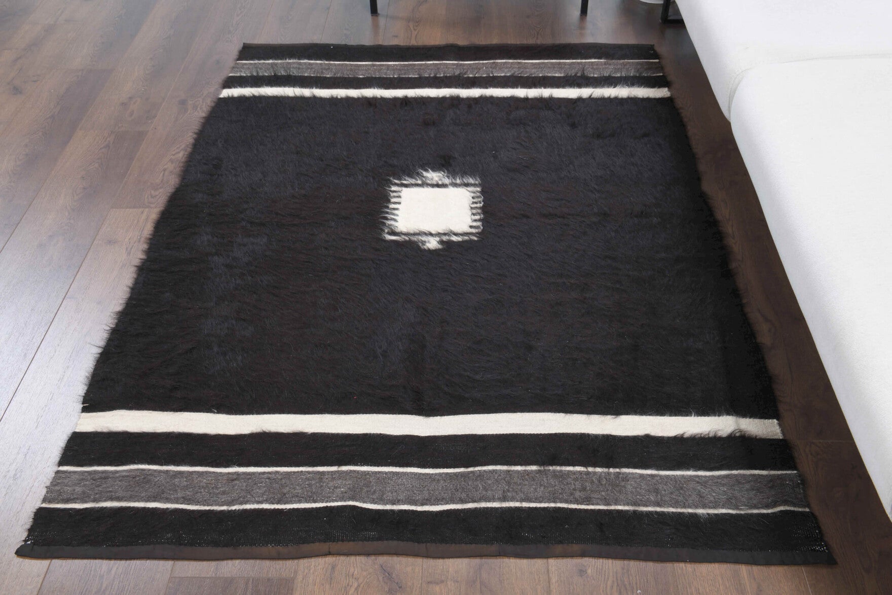 One-of-a-kind 1960s Anatolian vintage kilim rug in wool, 4'1" x 5'7"