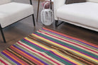Terpsitima kilim: 1960s handwoven flatweave Anatolian kilim with striped motifs