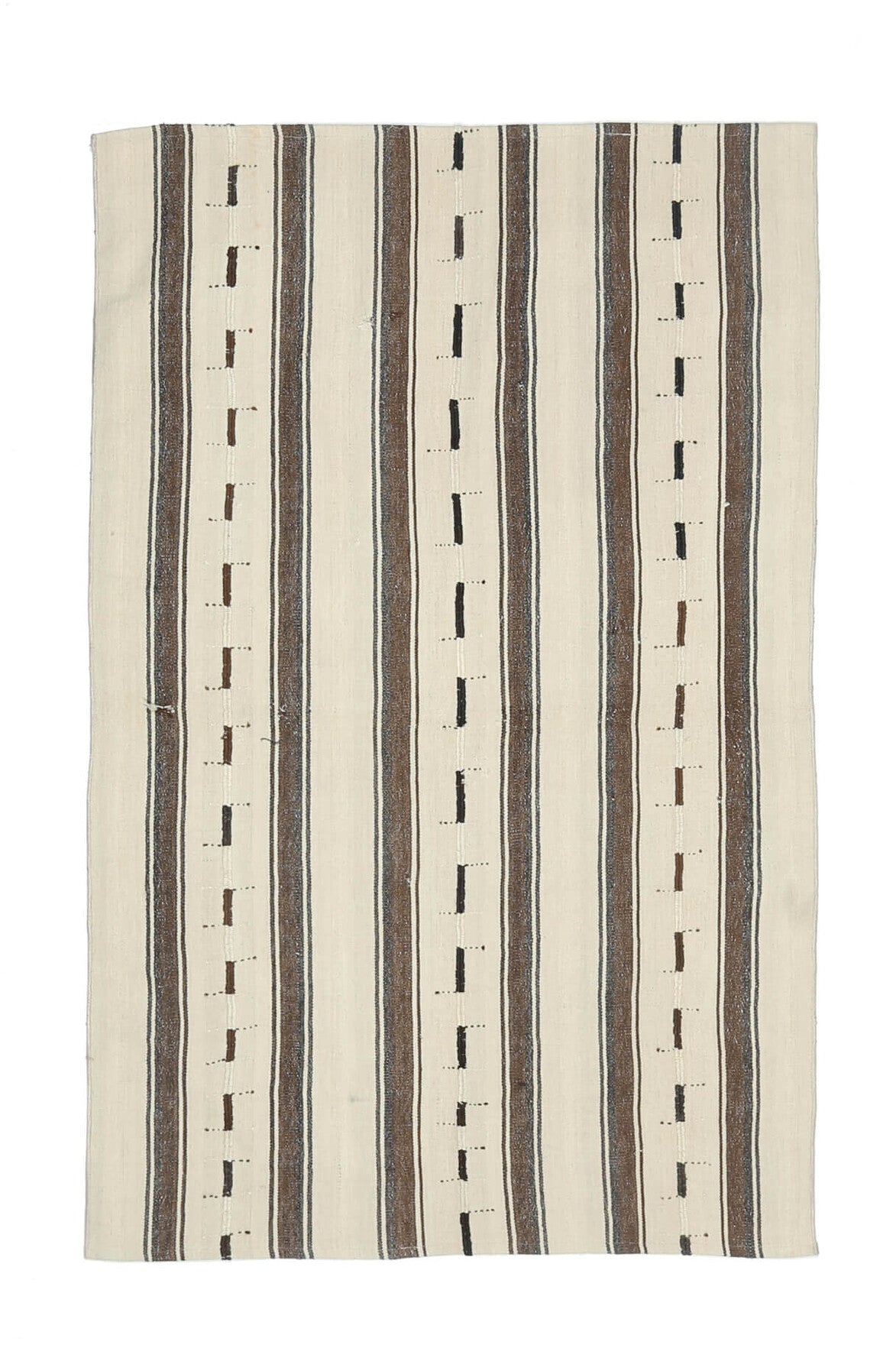 Handmade Vintage Beige Kilim Rug