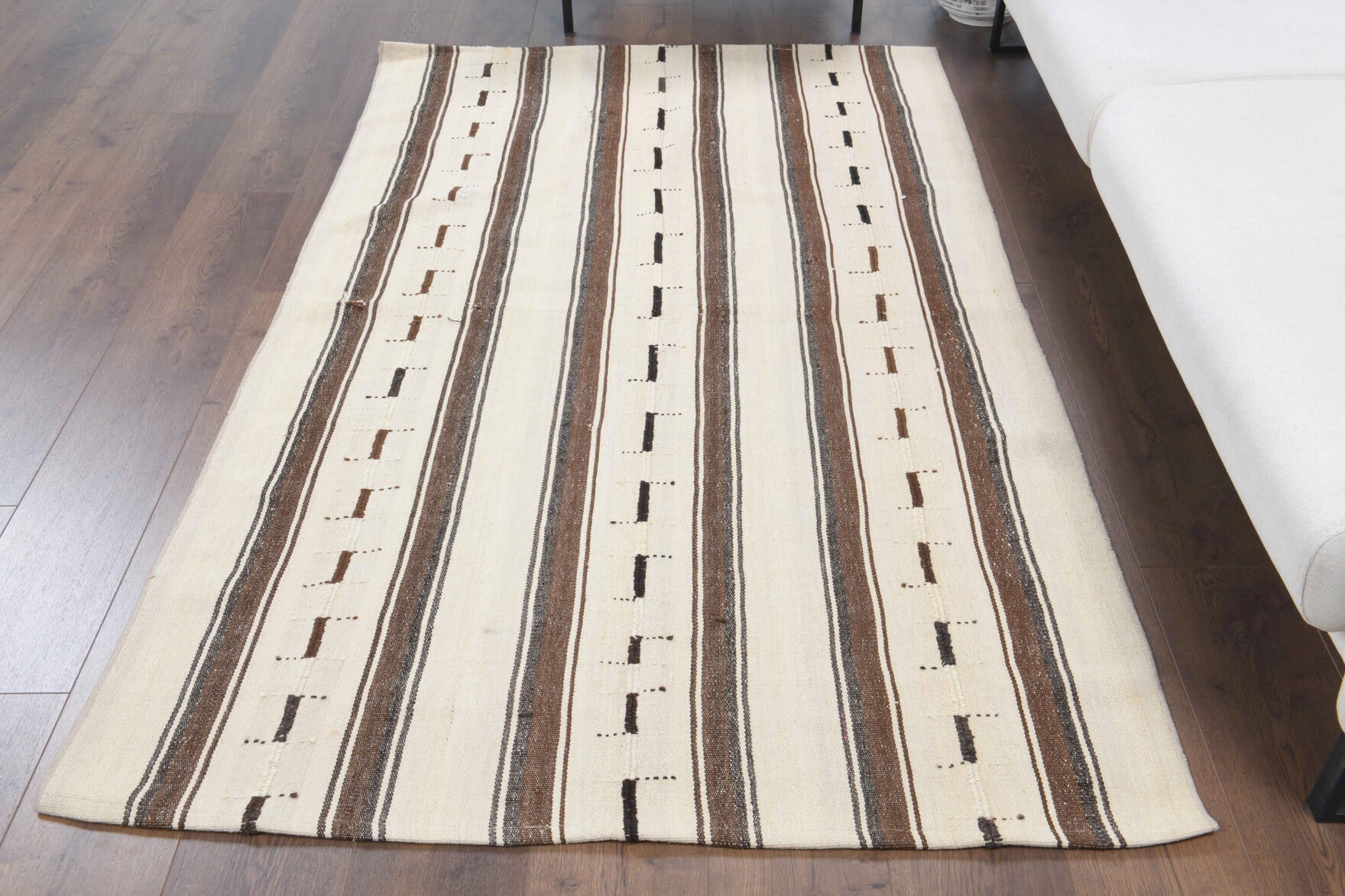 One-of-a-kind 1960s Anatolian vintage kilim rug in wool, 4'2" x 6'7"