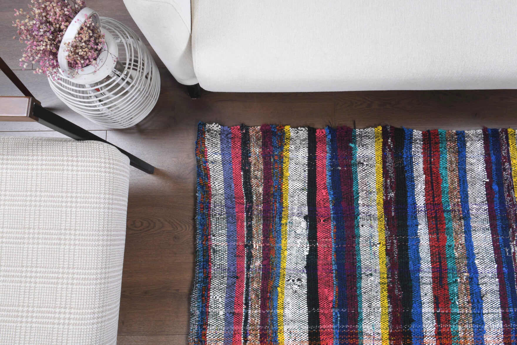 Hand-crafted Anatolian vintage kilim Sultanzade in wool, 1960s