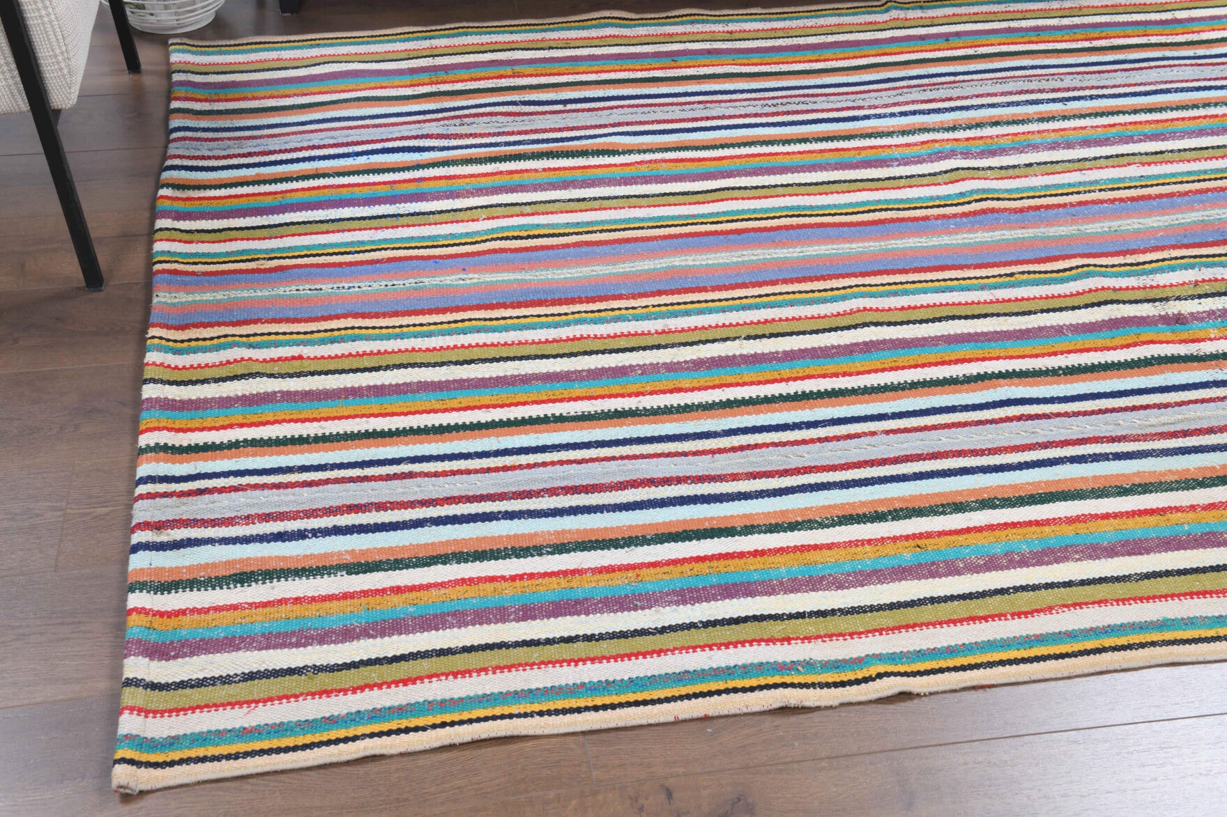 Hand-crafted Anatolian vintage kilim Sulehayat in wool, 1960s