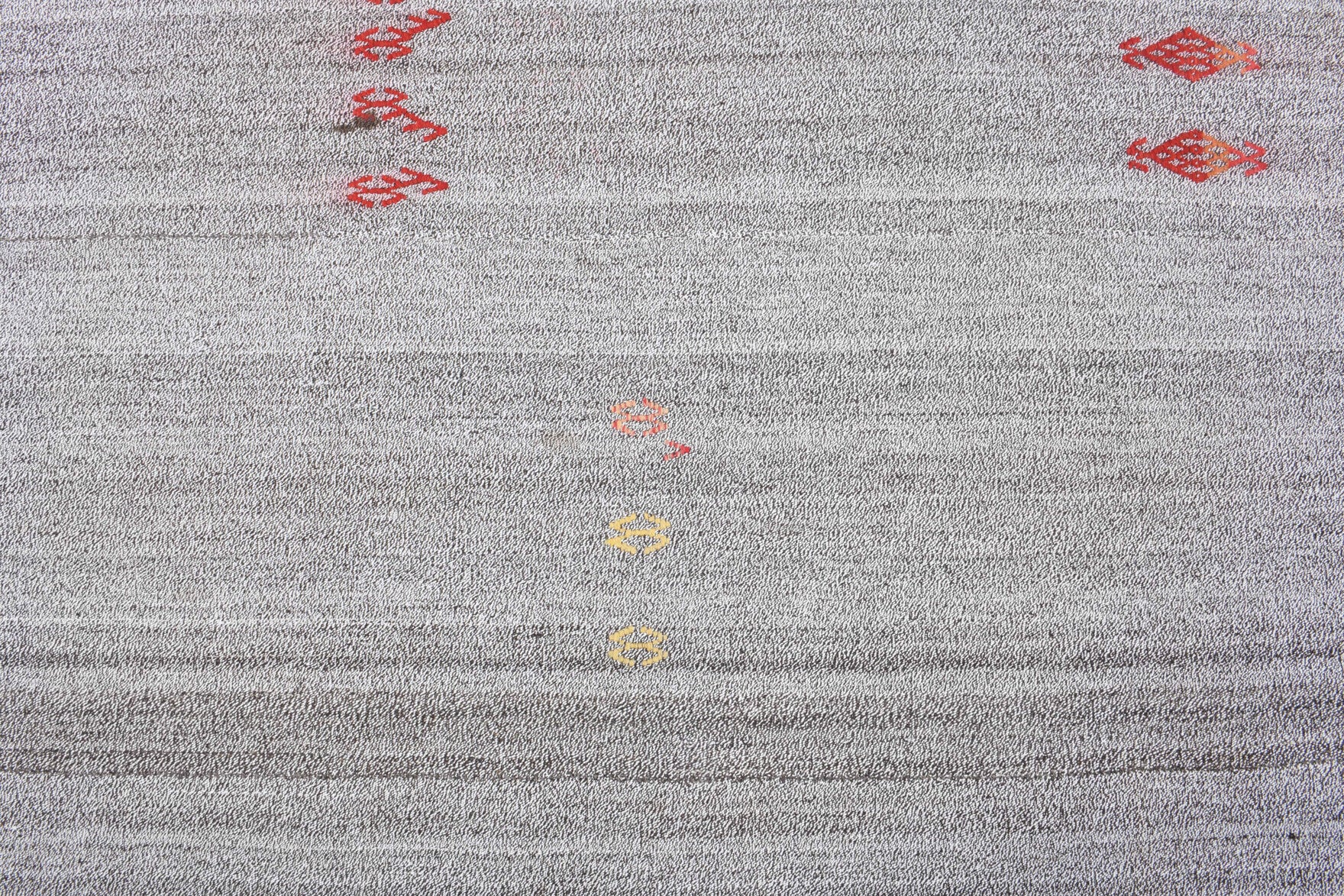 Sulegonca kilim: 1960s handwoven flatweave Anatolian kilim with ikat motifs