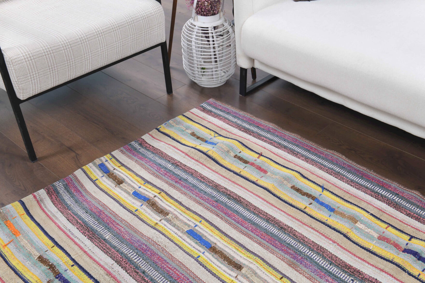 129x210 cm vintage Anatolian kilim rug – Sulecihan, flatweave, wool