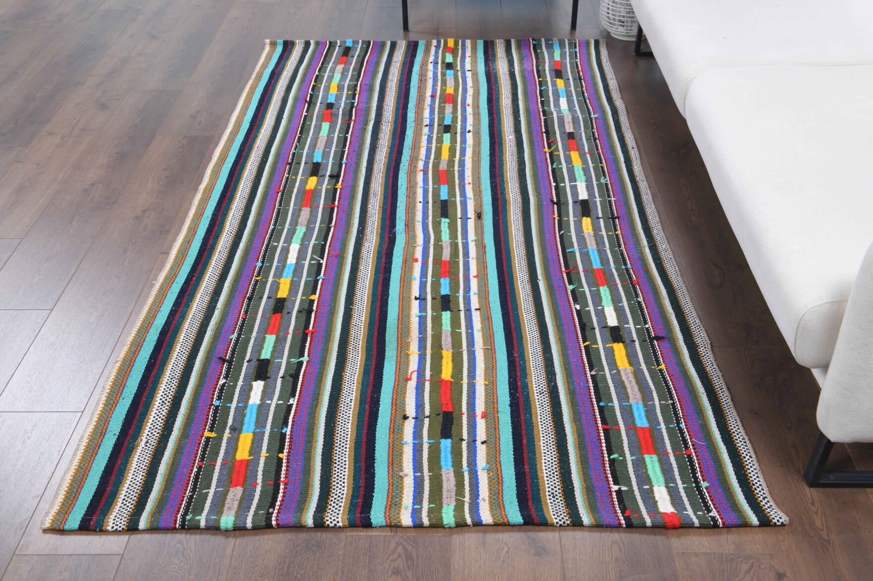 One-of-a-kind 1960s Anatolian vintage kilim rug in wool, 4'4" x 7'3"