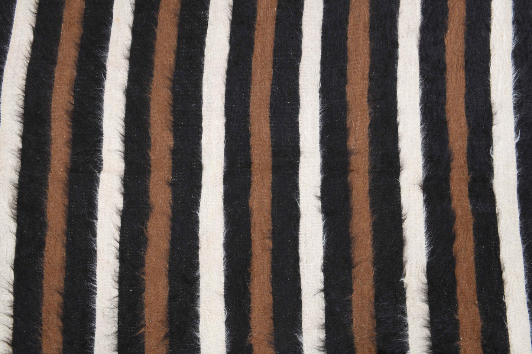 Sosimorphe kilim: 1960s handwoven flatweave Anatolian kilim with striped motifs