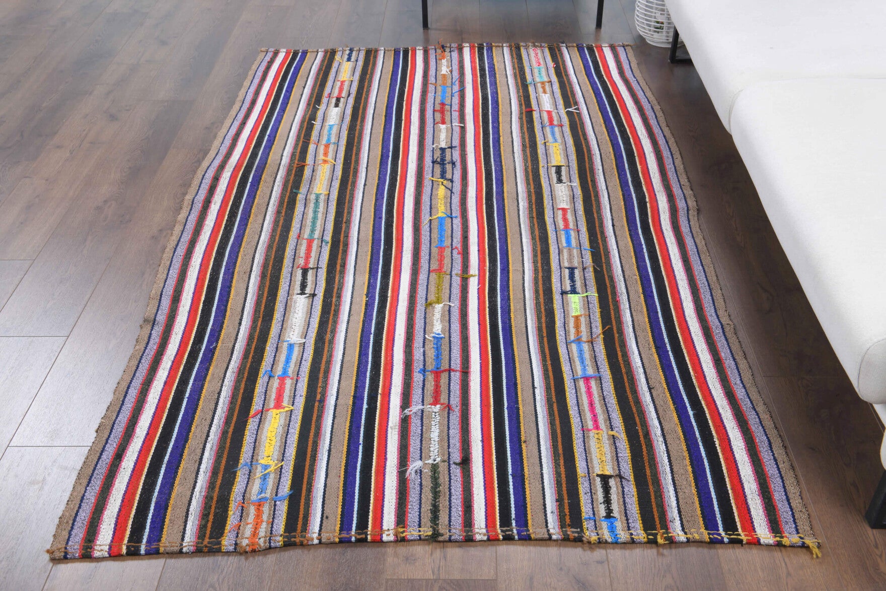 One-of-a-kind 1960s Anatolian vintage kilim rug in wool, 4'7" x 7'3"