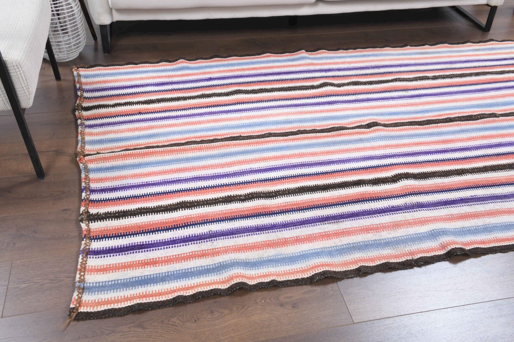 Hand-crafted Anatolian vintage kilim Smaragdothea in wool, 1960s