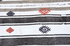 Black White Kilim Handmade Vintage Rug