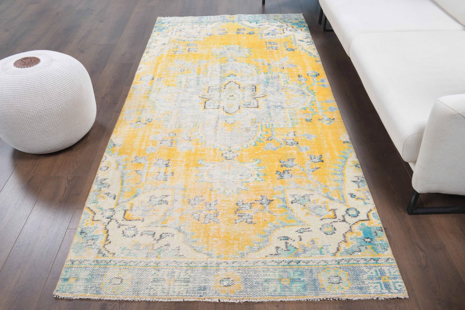 One-of-a-kind 1970s Anatolian vintage area rug in wool, 4'2" x 8'11"