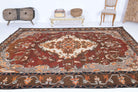 Silanaz rug: 1970s handmade Anatolian rug with oriental motifs and cotton backing