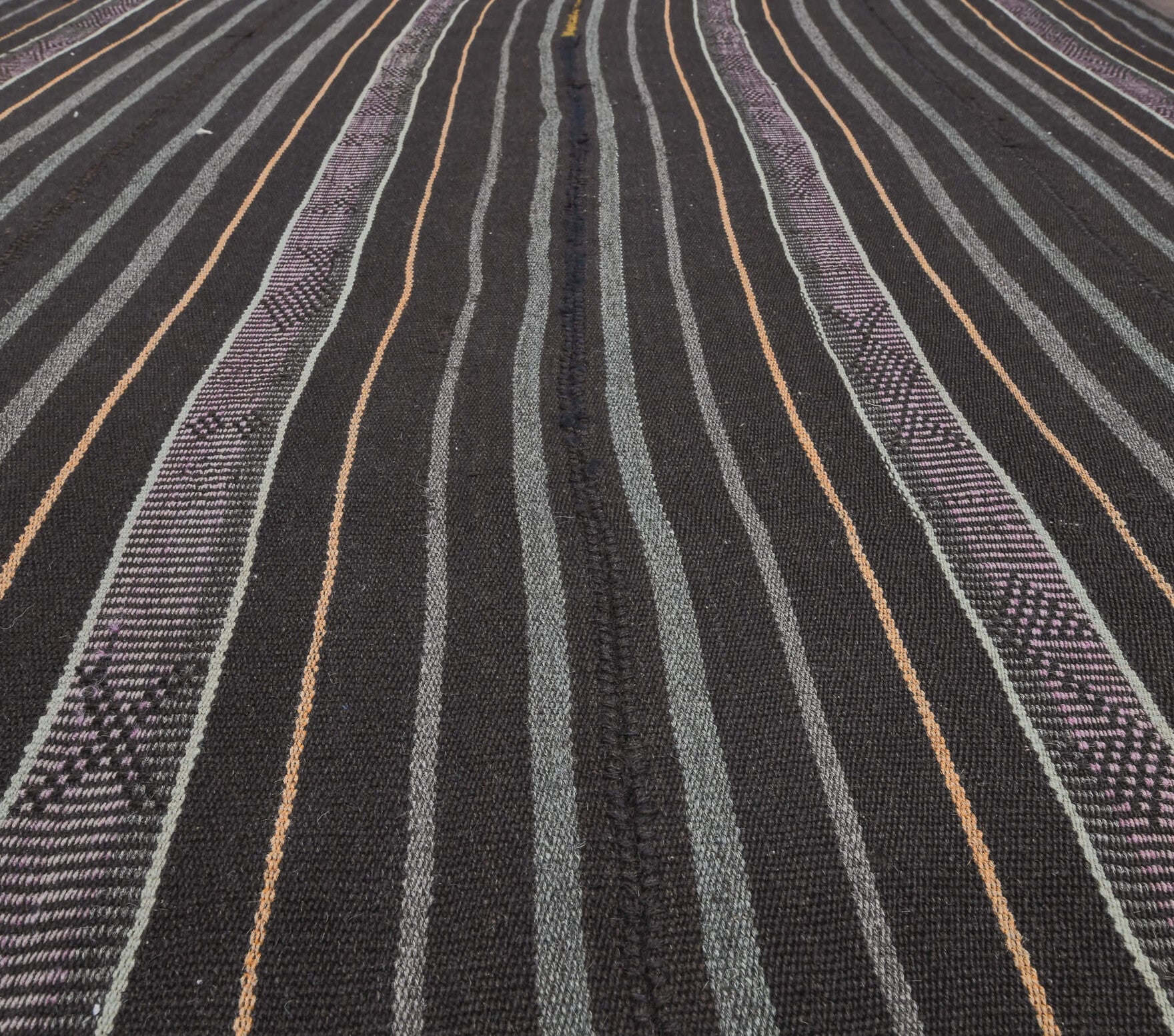 Hazal - Dark Striped Kilim Rug