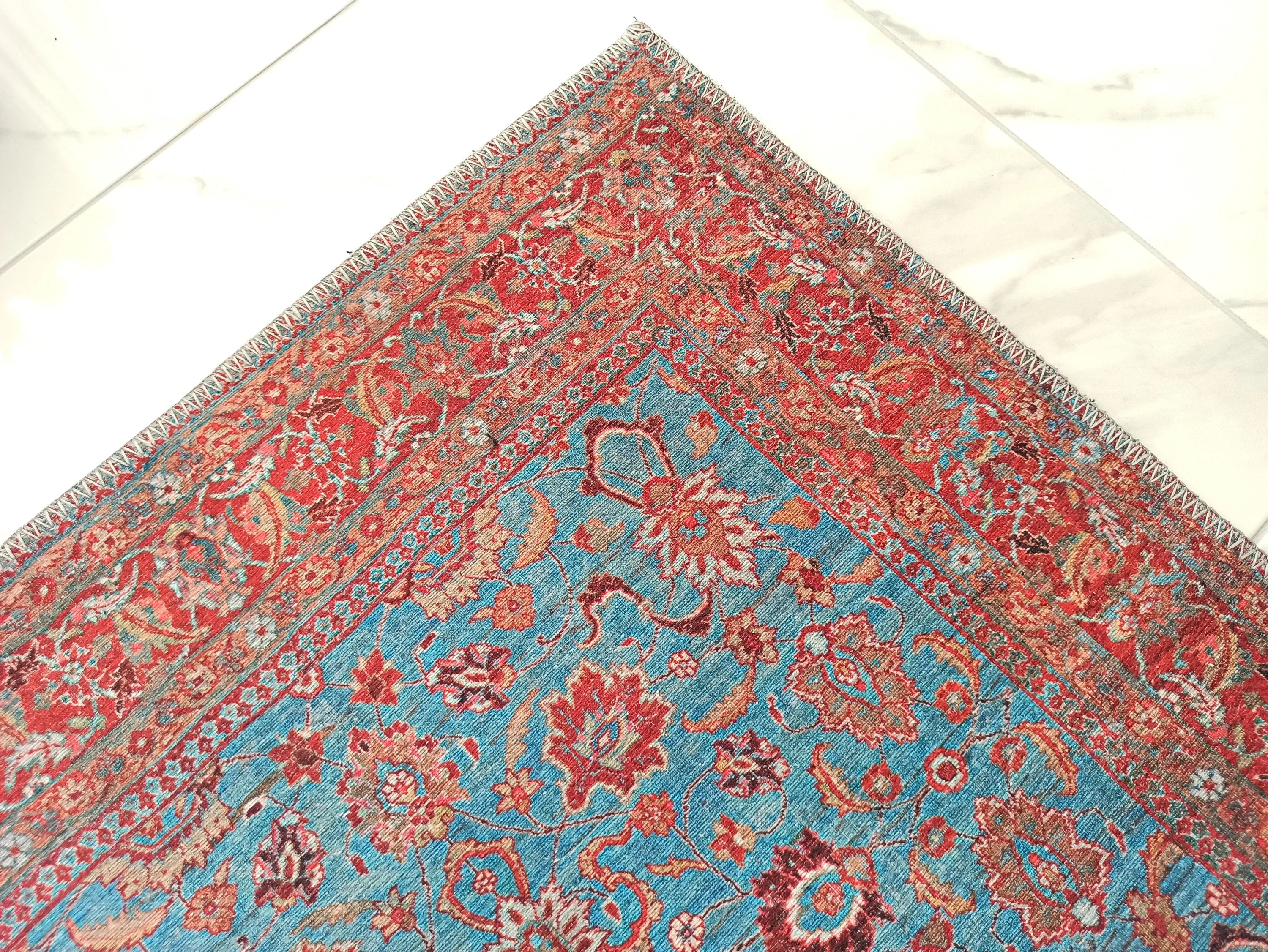 Zara Rug Persian Teal Red Rug Floral Rug