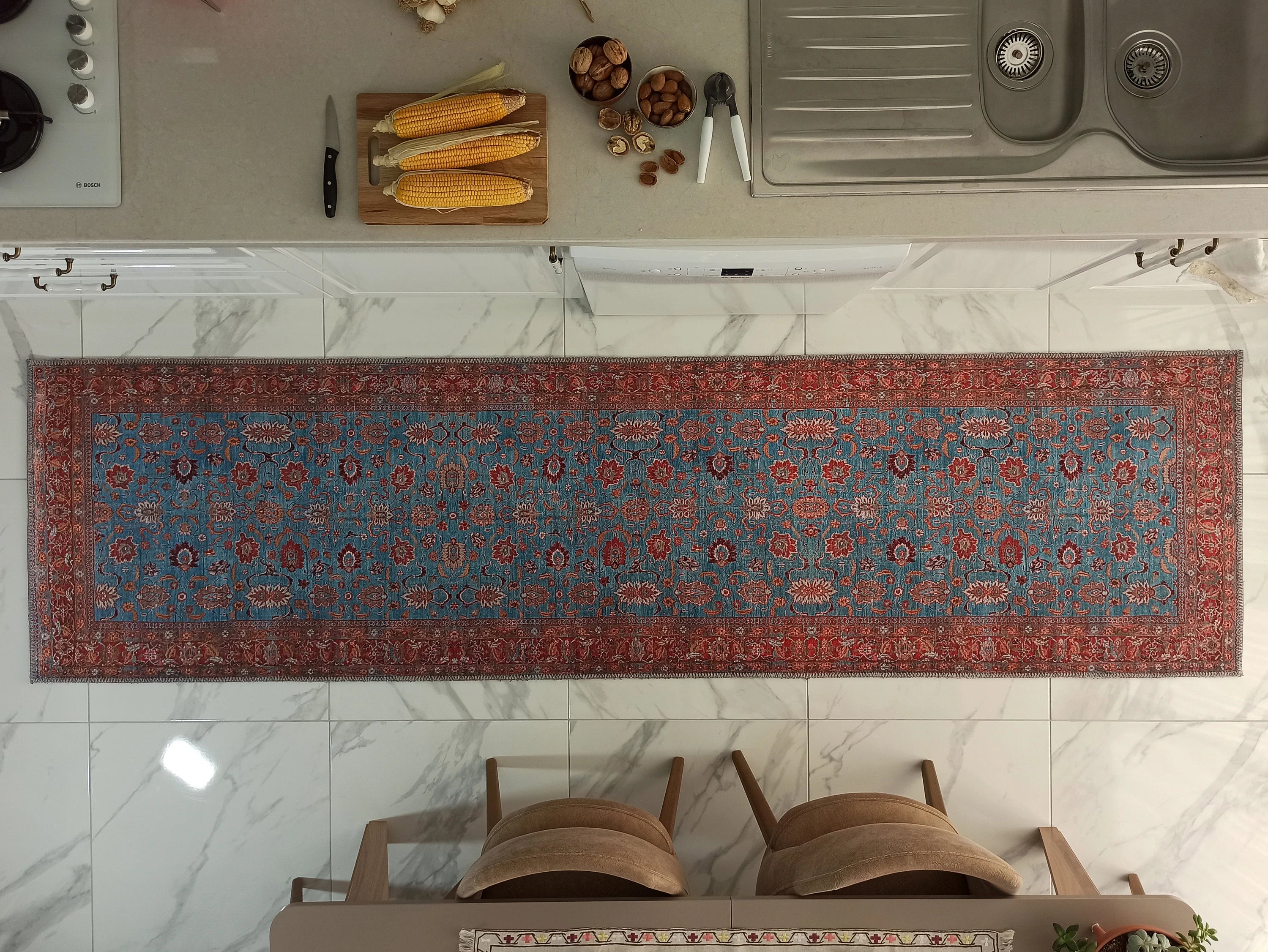 Zara Rug Persian Teal Red Rug Floral Rug