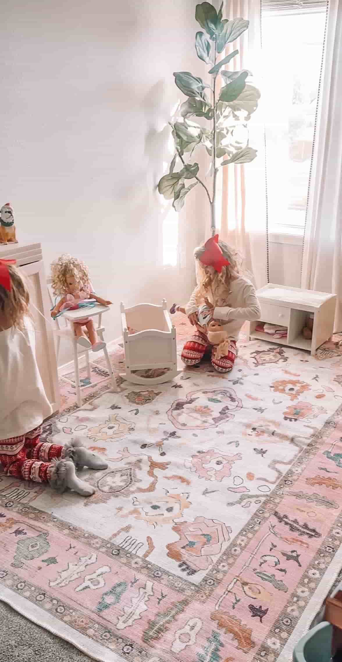 Kids Room - Luella Pastel Pink Cream Modern Rugs - fame rugs