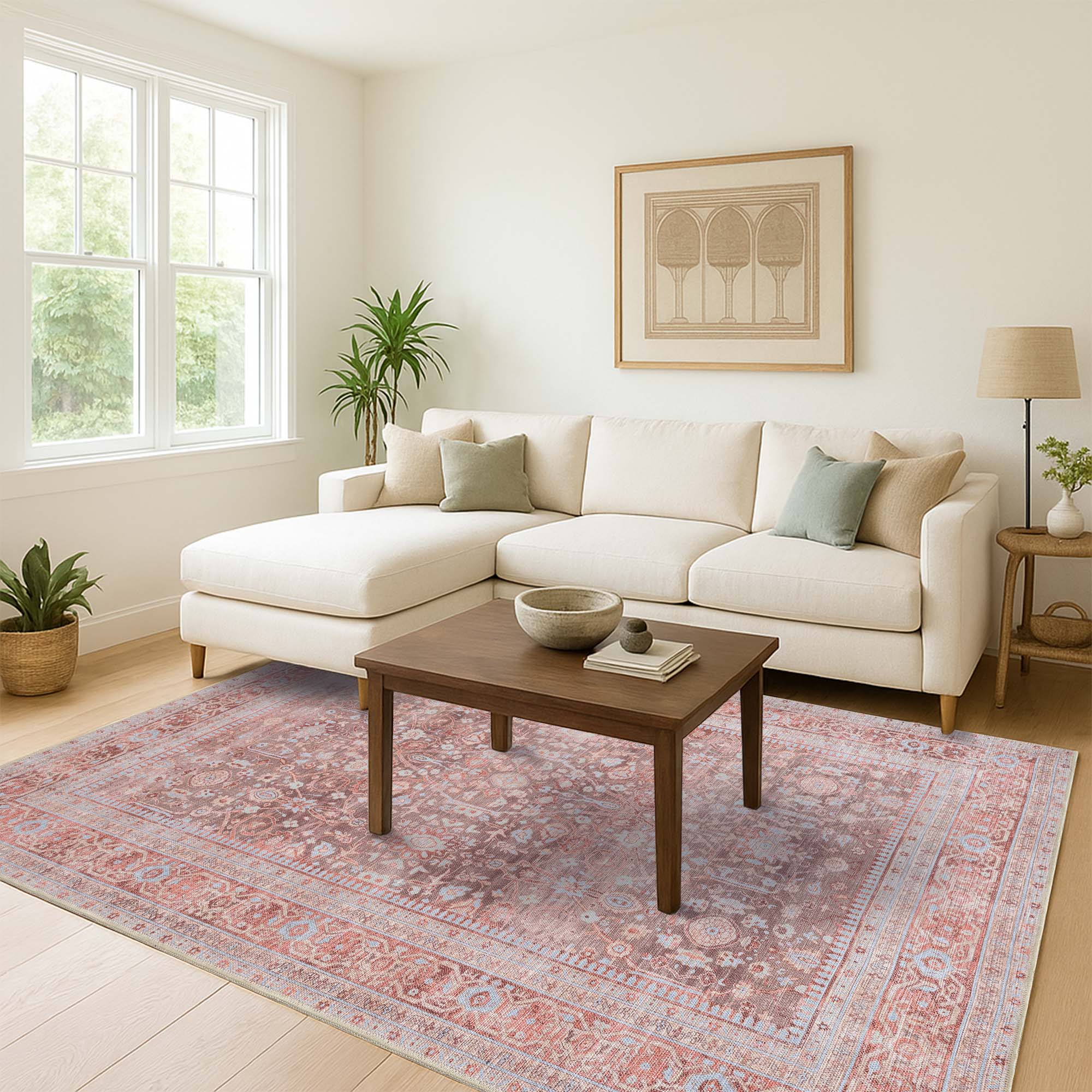 Yvonne Earth Tone Brown Distressed Persian Rug