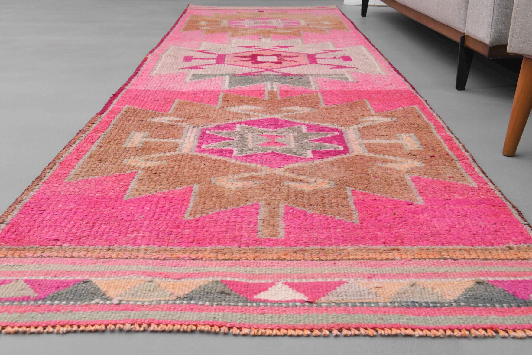 Oushak Vintage Runner Rug