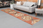 Brick Red Oushak Runner Rug