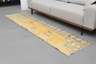 2x8 Mustard Oushak Narrow Runner Rug