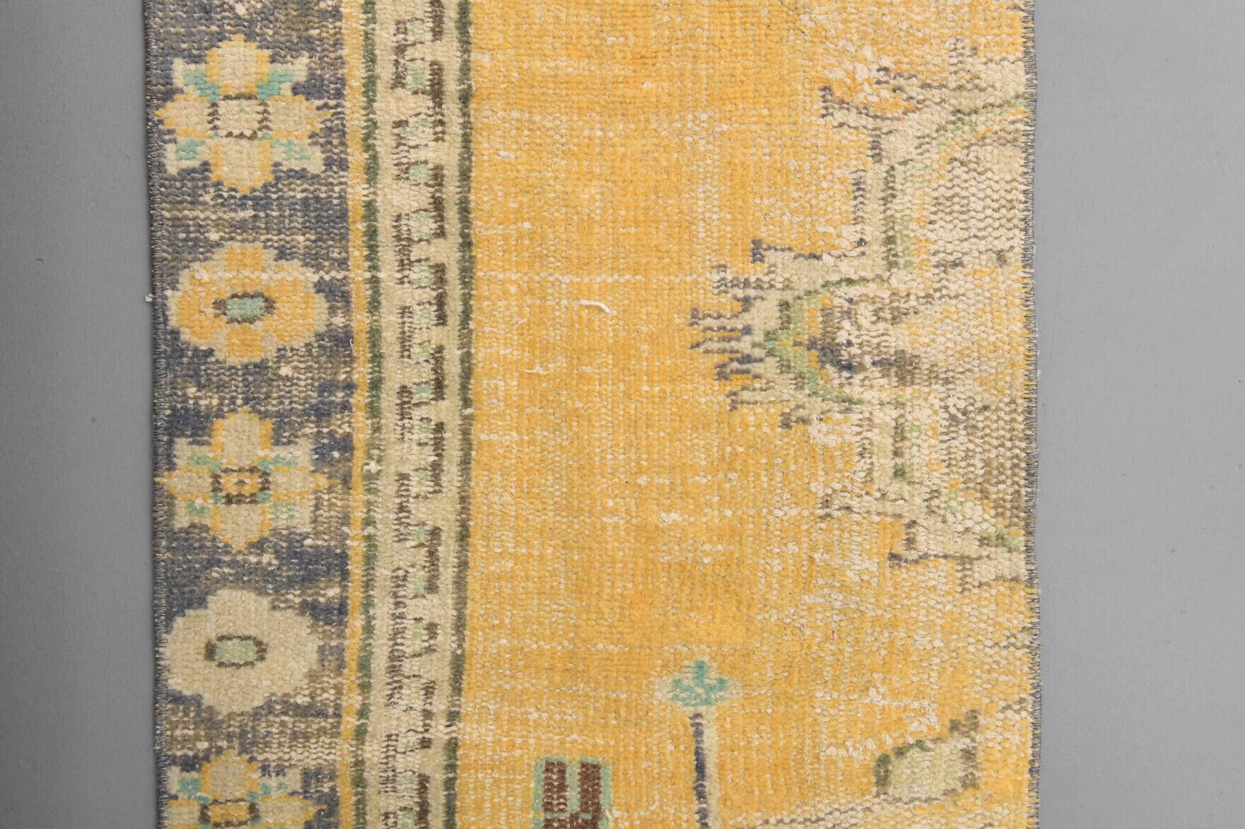 2x8 Mustard Oushak Narrow Runner Rug