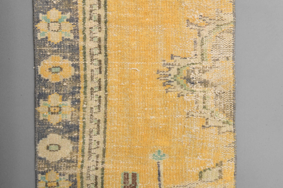 2x8 Mustard Oushak Narrow Runner Rug