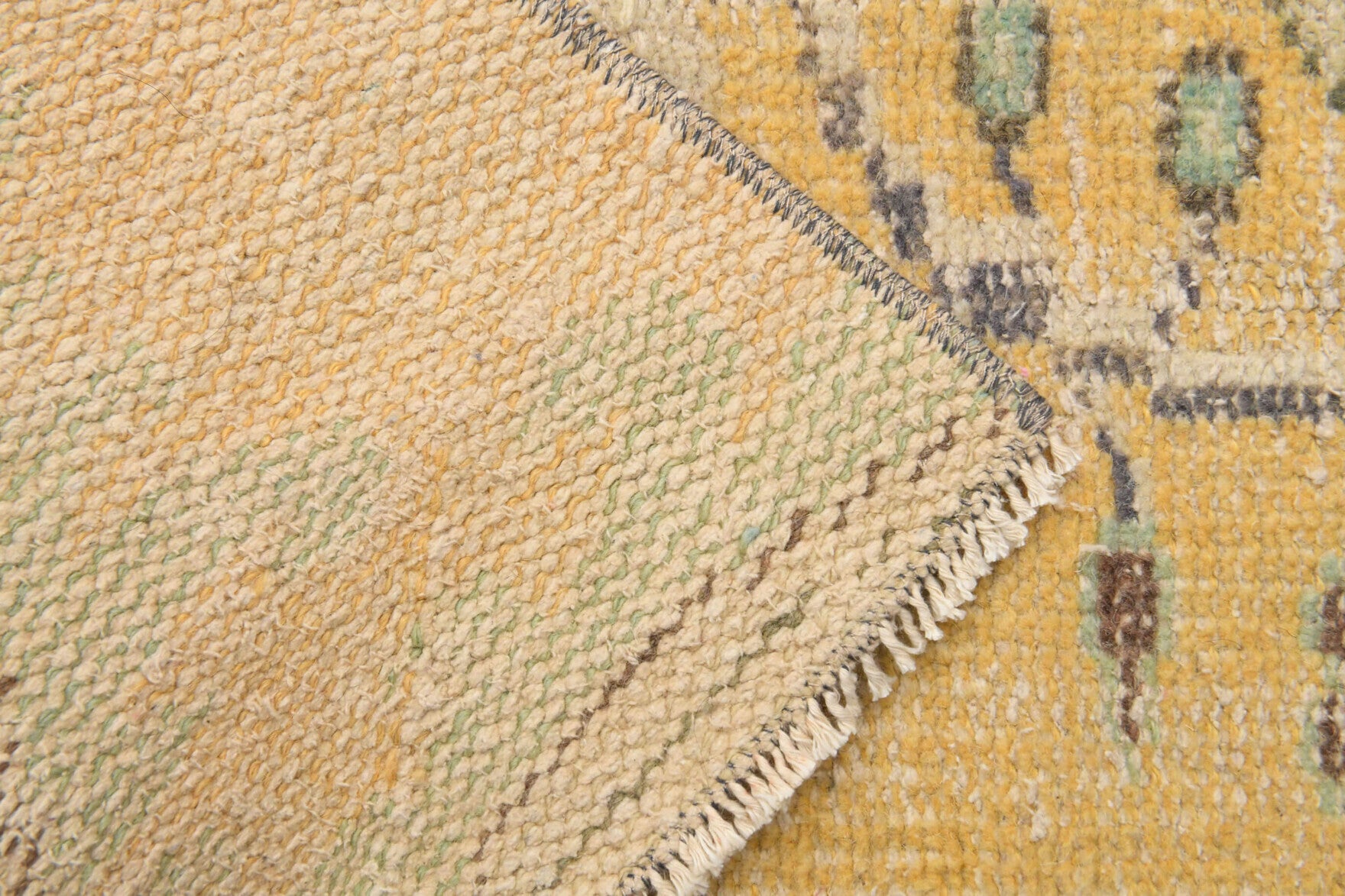2x8 Mustard Oushak Narrow Runner Rug