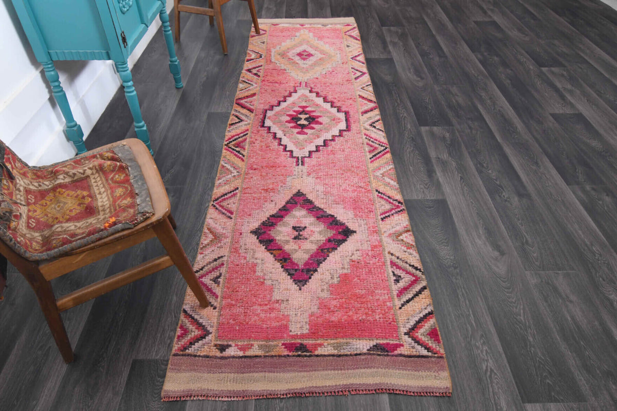 3x10 feet Vintage Turkish Runner Rug