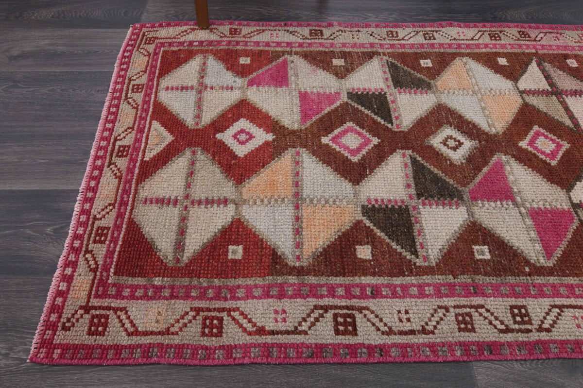 One-of-a-kind 1970s Anatolian vintage runner rug in wool, 3'3" x 9'6"