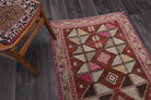 Authentic Anatolian vintage runner rug (1970s) with ikat design – one-of-a-kind at Fame Rugs