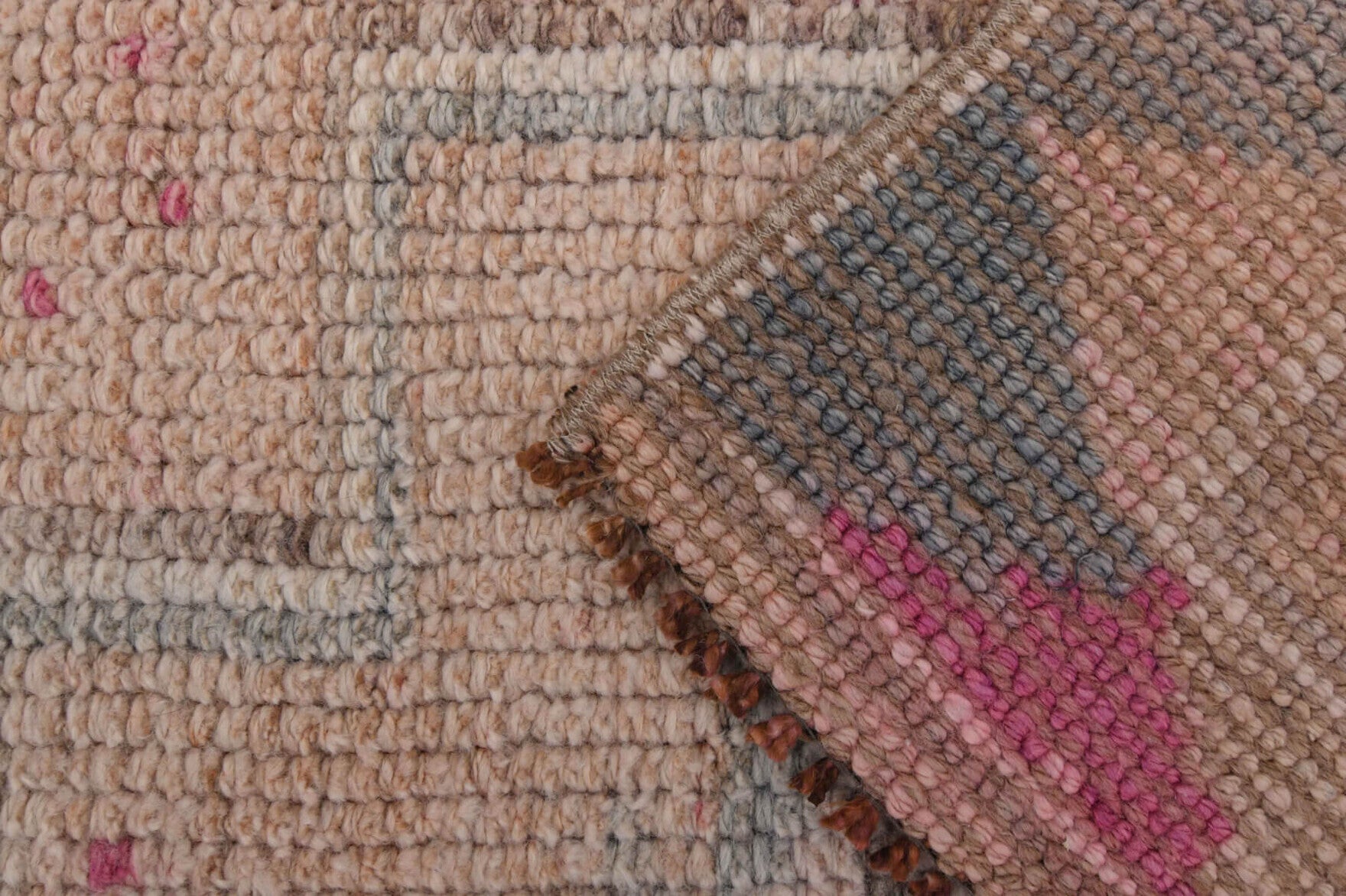 Soft Pink Oushak Runner Rug