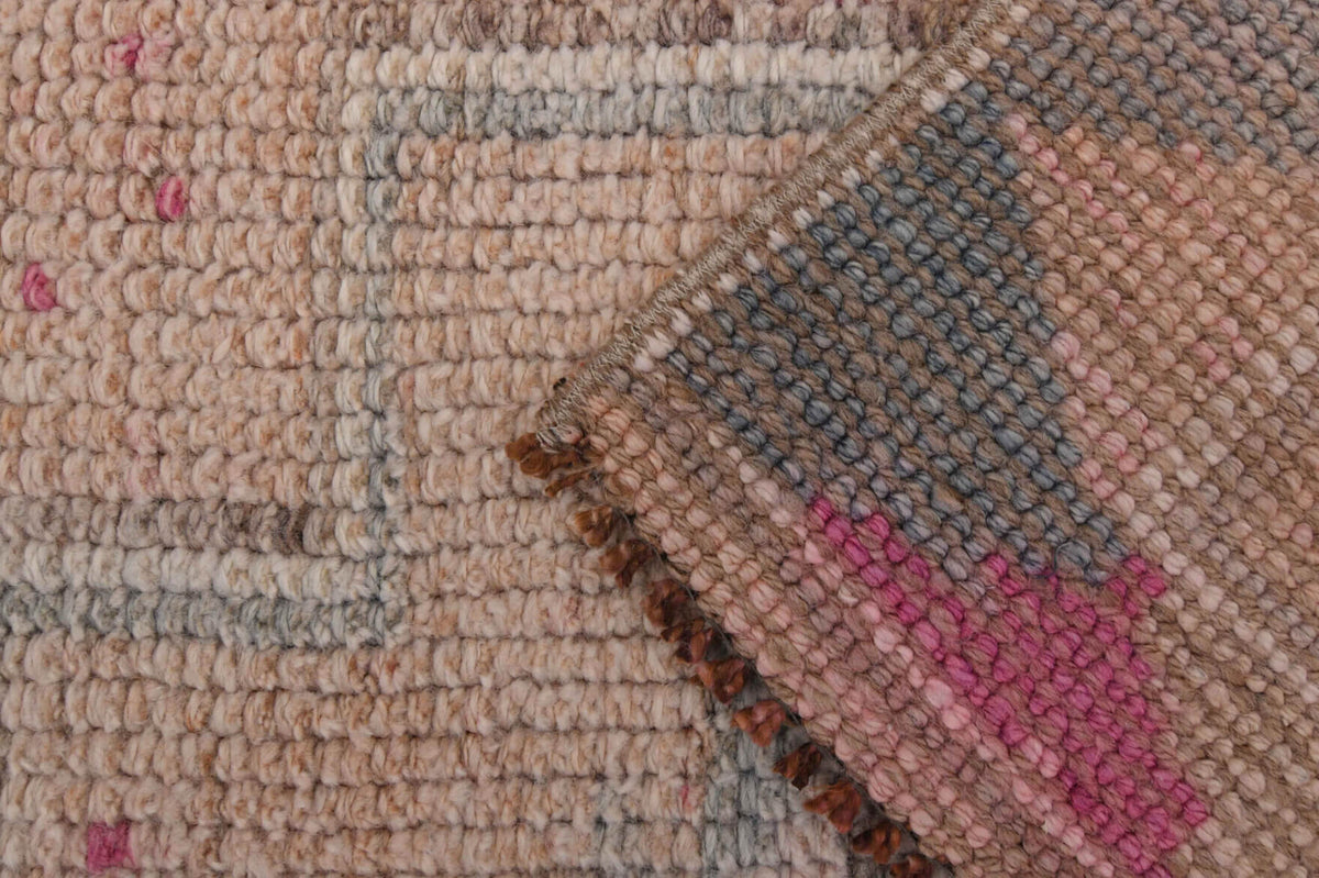 Soft Pink Oushak Runner Rug