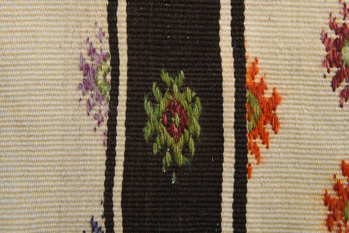 Handwoven flatweave wool runner from Anatolia, Turkey – Brown Kilim Narrow Runner Carpet 1'9" x 7'4"