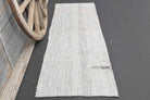 Gray Solid Vintage Kilim Rug