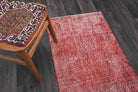 Authentic Anatolian distressed vintage runner rug (1970s) with solid design – one-of-a-kind at Fame Rugs