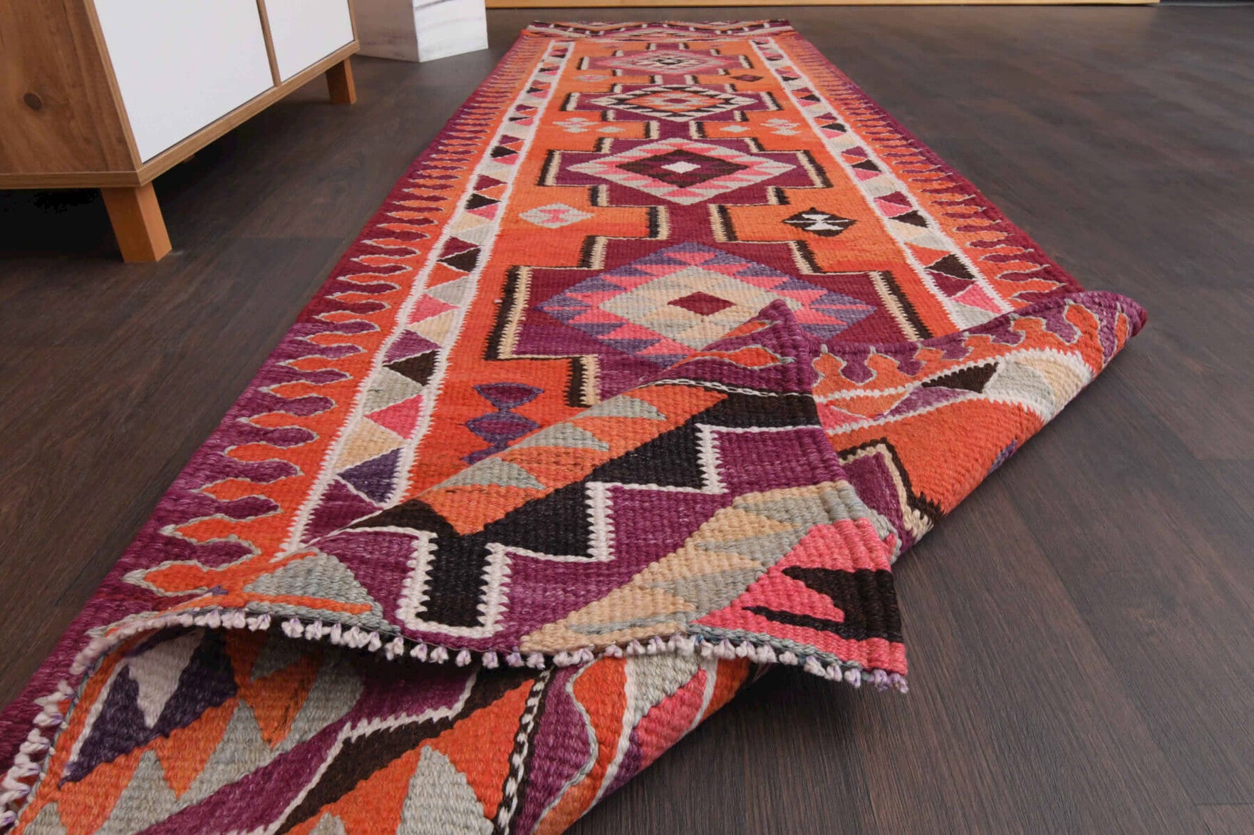 Vintage Turkish Kilim Runner Rug